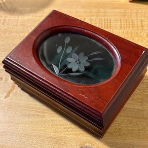 Small Wooden Vintage Jewelry Box